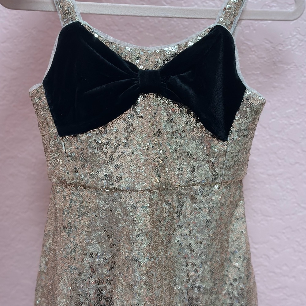 Cat & Jack Sequin Dress with Black Bow